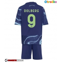 Otroške Nogometnih dresov Ajax Kasper Dolberg #9 Gostujoči 2025-26 Kratki rokavi (+ hlače)